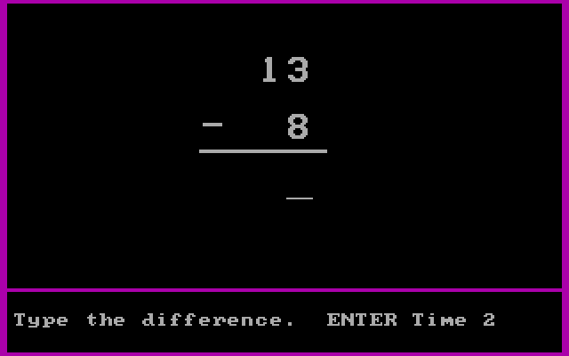 Math Blaster! IBM PC/Compatibles Screenshot: Quick, do you know the answer to this problem?