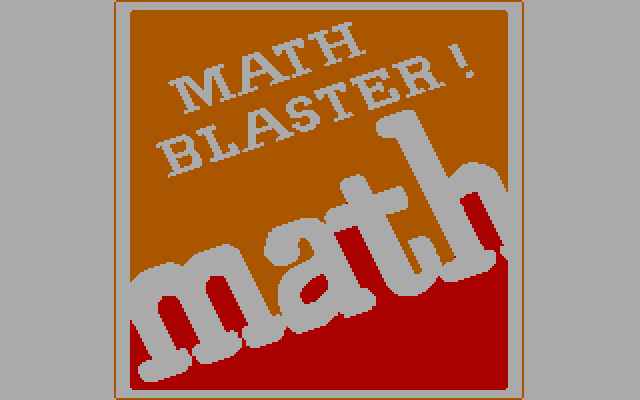 Math Blaster! IBM PC/Compatibles Screenshot: Title screen (1986 version).