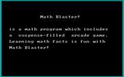 Math Blaster! for IBM PC/Compatibles - Demo mode - about the game.