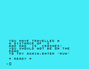 Speed Race for TI-99/4A - Game over.