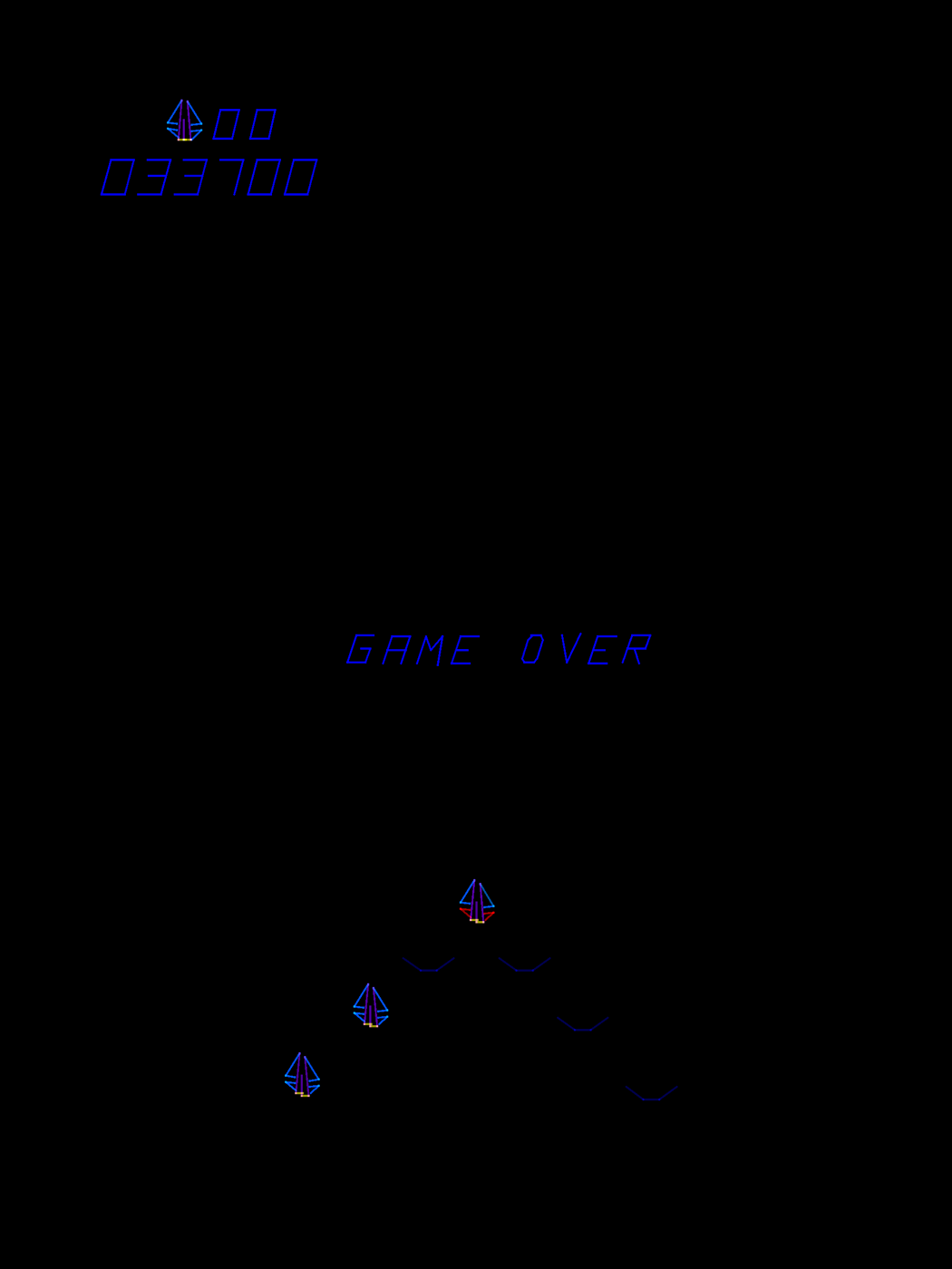 Tac/Scan Arcade Screenshot: Game over.