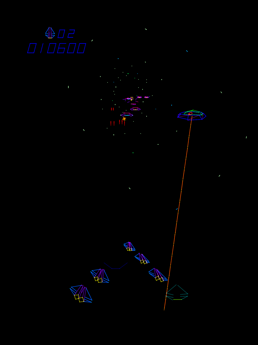 Tac/Scan Arcade Screenshot: Don't get hit by lasers!