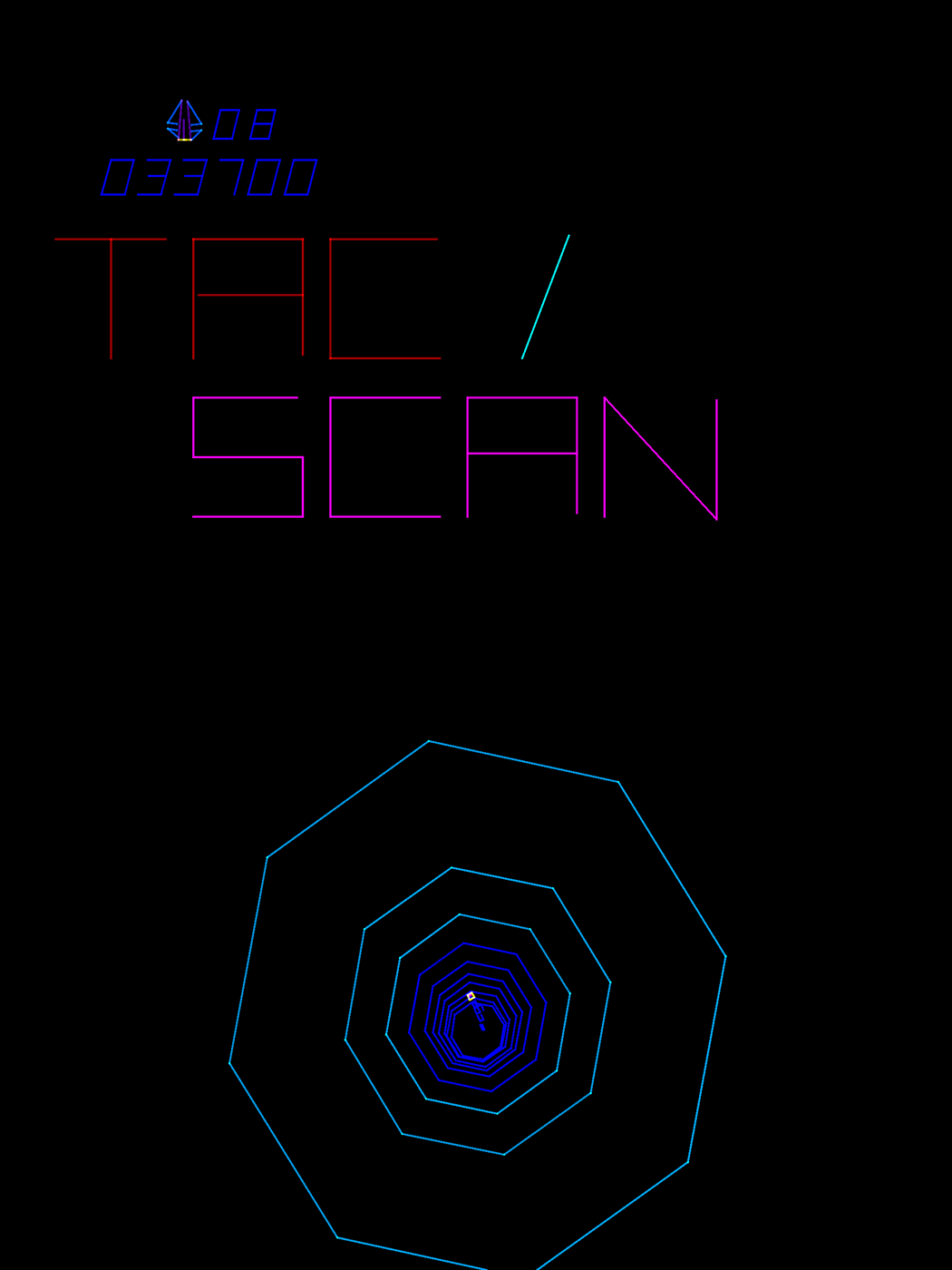 Tac/Scan Arcade Screenshot: Title screen.