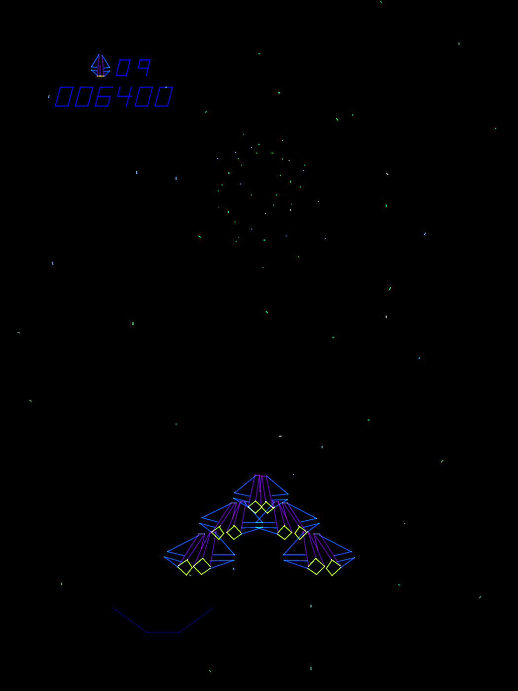 Tac/Scan Arcade Screenshot: The perspective changes as we fly to the next area...