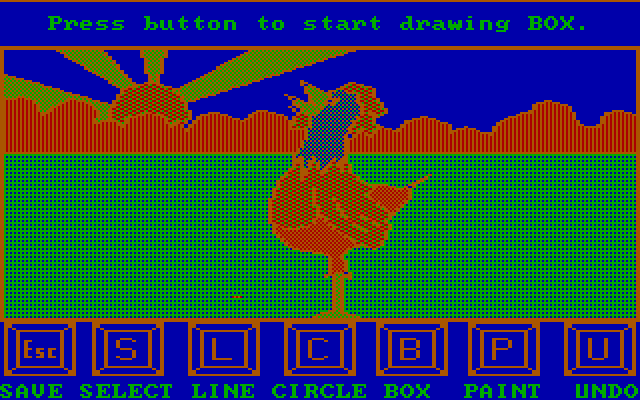 Story Maker IBM PC/Compatibles Screenshot: Several sample images are included that you can edit.