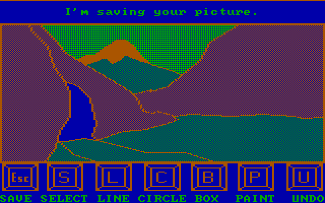 Story Maker IBM PC/Compatibles Screenshot: When done editing, you can save your masterpiece!