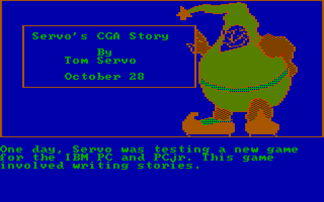 Story Maker IBM PC/Compatibles Screenshot: When done, you can view your story.