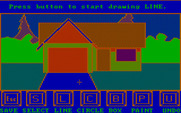 Story Maker for IBM PC/Compatibles - Press the button to start drawing a line.