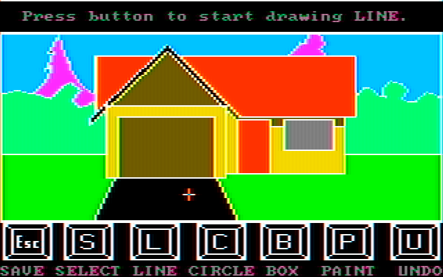 Story Maker IBM PC/Compatibles Screenshot: Here's a house drawing the game includes...
