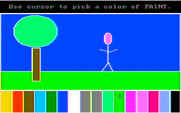 Story Maker for IBM PC/Compatibles - Lines are always drawn white, but you can pick from several colors to paint.