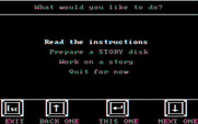 Story Maker for IBM PC/Compatibles - The main disk menu.
