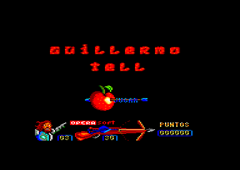 Guillermo Tell Amstrad CPC Screenshot: Title screen.