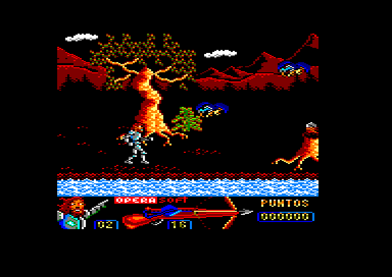 Guillermo Tell Amstrad CPC Screenshot: Here come some enemy creatures!