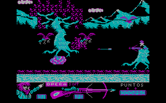 Guillermo Tell IBM PC/Compatibles Screenshot: I was hit by a creature!