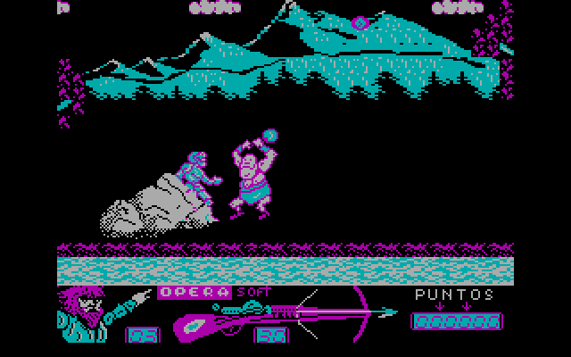 Guillermo Tell IBM PC/Compatibles Screenshot: A troll attacks!