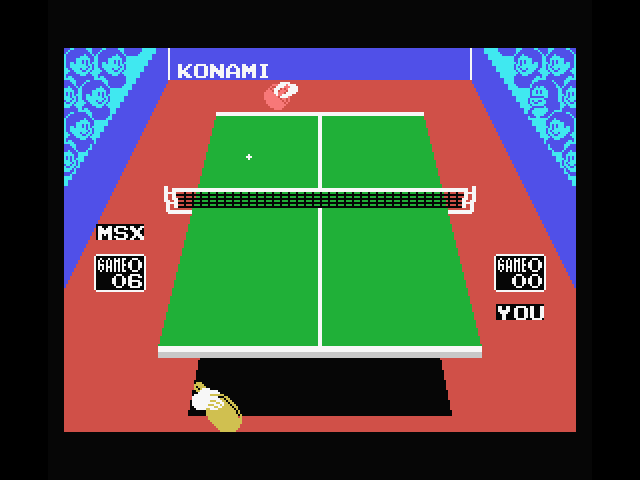Konami's Ping Pong MSX Screenshot: Ping pong in progress!