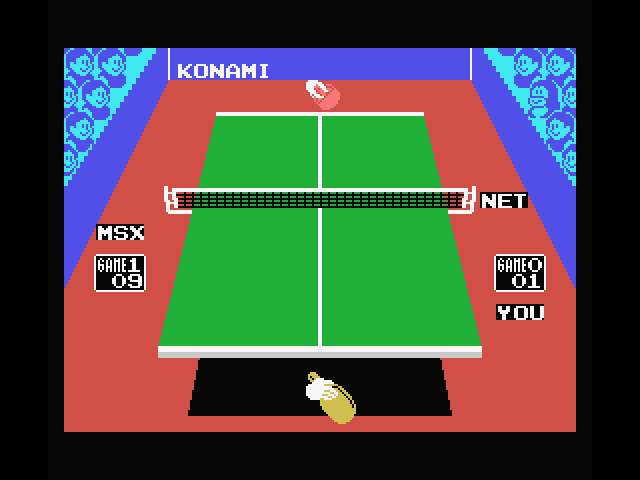 Konami's Ping Pong MSX Screenshot: I hit the net...