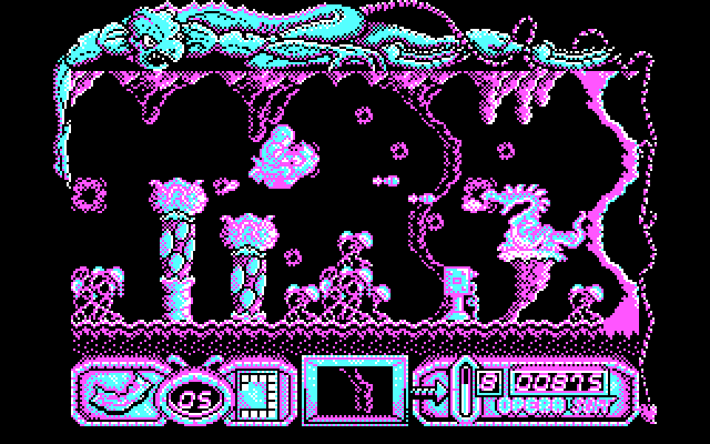 Mutan Zone IBM PC/Compatibles Screenshot: Watch out for dragons and other dangerous creatures!