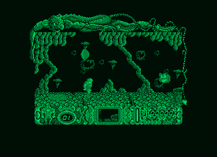 Mutan Zone Amstrad PCW Screenshot: Level 1 side scrolling sequence starts here...