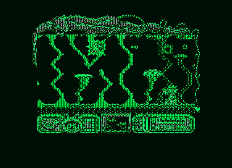 Mutan Zone Amstrad PCW Screenshot: I'm hit!