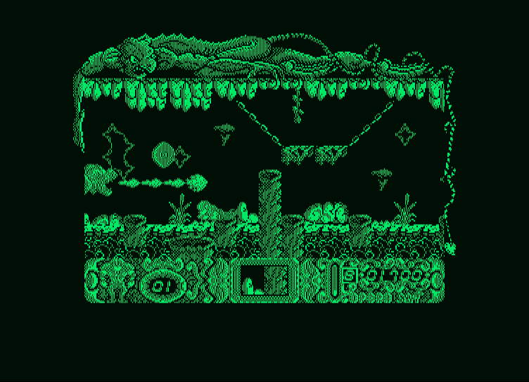 Mutan Zone Amstrad PCW Screenshot: Watch out for fire breathing creatures from behind!