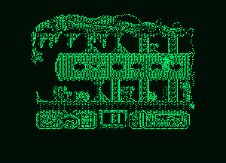 Mutan Zone Amstrad PCW Screenshot: Flying through a tunnel...