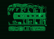 Mutan Zone for Amstrad PCW - Flying through a tunnel...