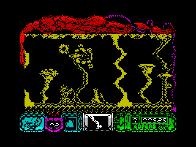 Mutan Zone ZX Spectrum Screenshot: I've been hit!