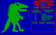 Monster Math for IBM PC/Compatibles - The main menu.