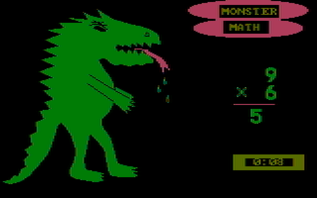 Monster Math IBM PC/Compatibles Screenshot: Responding to a problem...