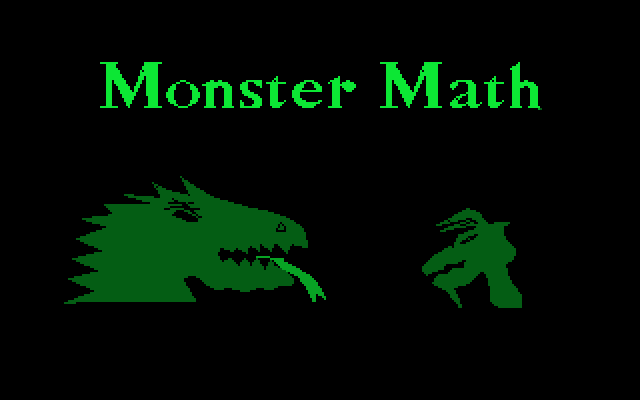 Monster Math IBM PC/Compatibles Screenshot: Title screen.