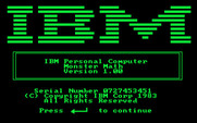 Monster Math for IBM PC/Compatibles - IBM logo screen.