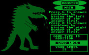 Monster Math for IBM PC/Compatibles - Select how you would like to answer questions...
