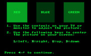 Monster Math for IBM PC/Compatibles - Color calibration screen.