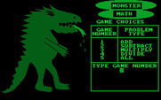 Monster Math for IBM PC/Compatibles - Main menu.