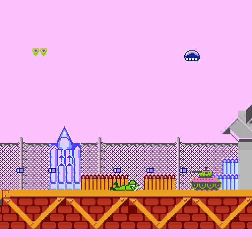 Silent Assault NES / Famicom Screenshot: Ducking under tank fire.