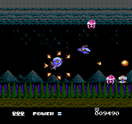 Metal Fighter NES / Famicom Screenshot: This weapon upgrade allows me to shoot in multiple directions at once.