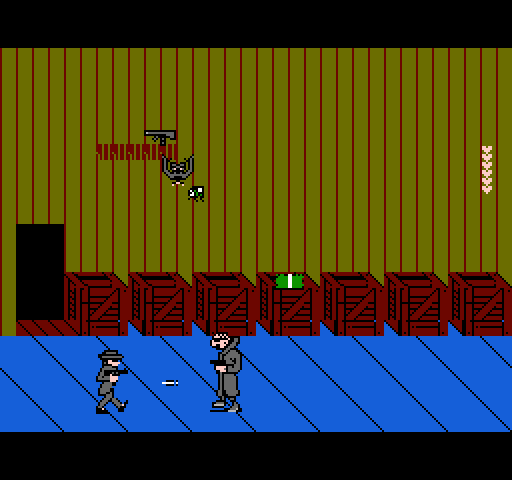 Raid 2020 NES / Famicom Screenshot: Bad guys like to hide out in this warehouse!
