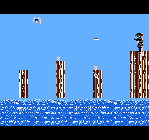 Raid 2020 NES / Famicom Screenshot: Jump from pier to pier here...