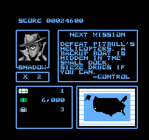 Raid 2020 NES / Famicom Screenshot: Time for the next mission.
