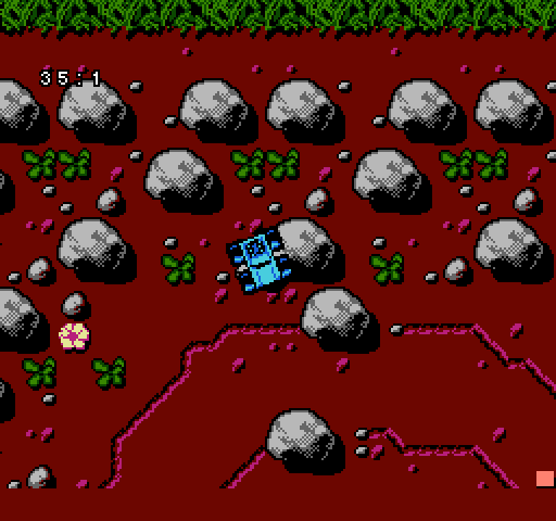 Micro Machines NES / Famicom Screenshot: I crashed into rocks...