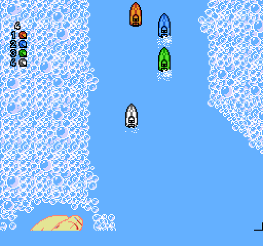 Micro Machines NES / Famicom Screenshot: Racing in the bath tub!