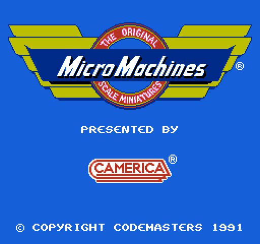 Micro Machines NES / Famicom Screenshot: Title screen.