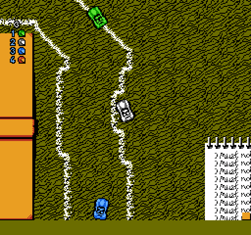 Micro Machines NES / Famicom Screenshot: Don't crash into notebooks...
