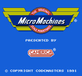 Micro Machines for NES / Famicom - Title screen.