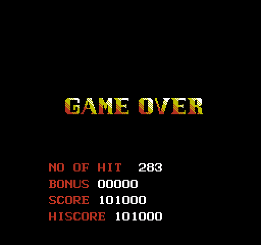 F-15 City War NES / Famicom Screenshot: Game over.