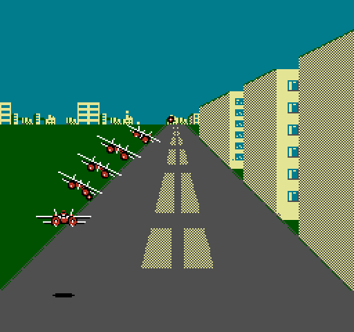 F-15 City War NES / Famicom Screenshot: An enemy plane formation appears!