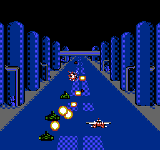 F-15 City War NES / Famicom Screenshot: New scenery, but some familiar tanks attack...