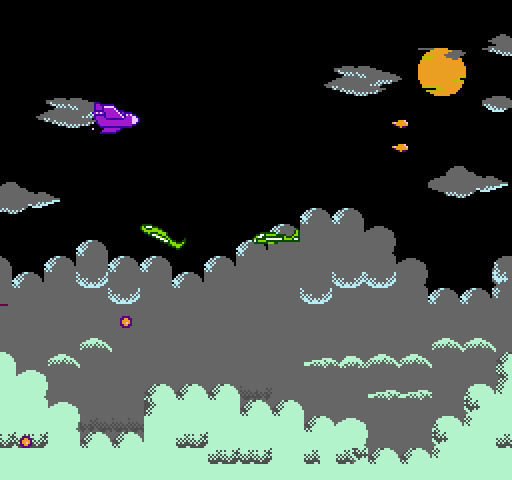 Double Strike NES / Famicom Screenshot: Those green planes are quick, look out!