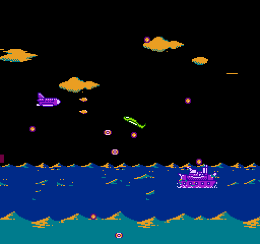 Double Strike NES / Famicom Screenshot: Those large boats are tough!
